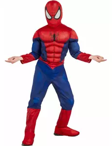 Deluxe svalový Spiderman kostým pro děti, Velikost: 7-8 let (122 to 128 cm)