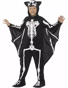 Dětský kostým netopýří kostlivec Halloween, Velikost: 7-9 let (130/143 cm)