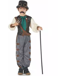 Steampunkový dandy kostým pro děti, Velikost: 10-12 let (130-140 cm)