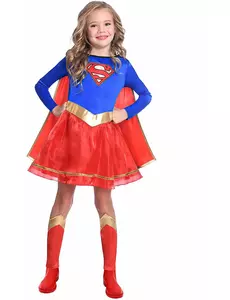 Klasický kostým Supergirl pro dívky, Velikost: 4-6 let (110 cm)