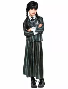 Kostým Wednesday Addams – školní uniforma pro děti, Velikost: 11-13 let (142-164 cm)