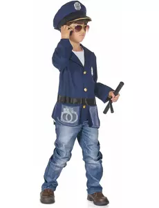 Dětský policejní kostým s doplňky, Velikost: 7-9 let (120-130 cm)