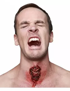 Falešné zranění hrdla (viditelné) pro dospělé Halloween