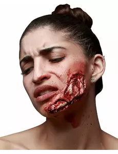 Falešné zranění čelisti (viditelné) pro dospělé Halloween