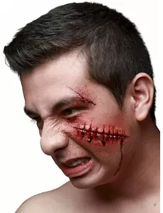 Falešné zranění stehy pro dospělé Halloween