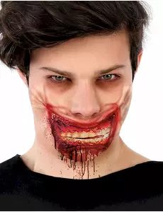 Falešná krvavá jizva na čelisti zombie 24 x 10 cm