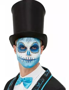Sada líčení a tetování Dia de los Muertos modrá pro dospělé