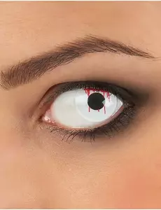 Kontaktní čočky poraněné oko bílý podklad 3 měsíce pro dospělé Halloween