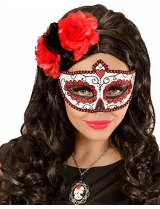 Červený flitrovaný vlk Day of the Dead pro dospělé