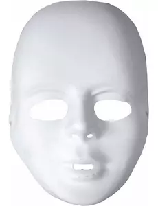 Bílá plastová maska