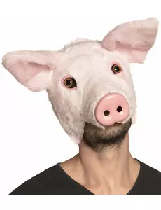 Plyšová maska prasete pro dospělé