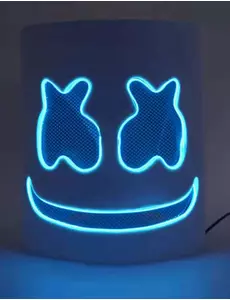 Modrá LED marshmallow DJ maska pro dospělé