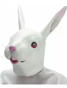 Latexová králičí maska pro dospělé