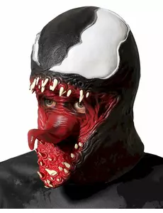 Černo-bílá latexová maska Symbiote pro dospělé