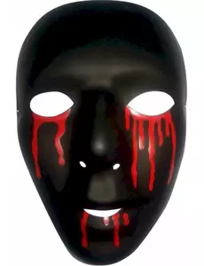 Černá maska se slzami krve pro muže Halloween