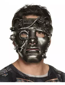 Steampunk chromová maska na obličej pro dospělé
