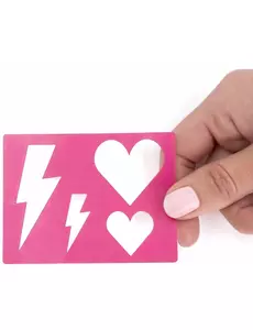 Opakovaně použitelná make-up šablona Blesky a srdce