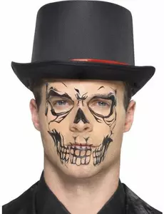 Transfer tetování černá kostra pro dospělé Halloween