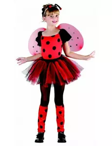 Červený kostým berušky s tutu pro dívky, Velikost: 7-9 let (120-130 cm)