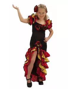 Kostým španělské tanečnice pro dívky, Velikost: 4-6 let (110-120 cm)