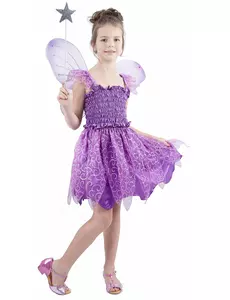 Fialový kostým víly pro dívky, Velikost: 7-9 let (120-130 cm)