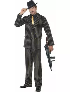 Pruhovaný charleston gangsterský kostým pro muže, Velikost: Large