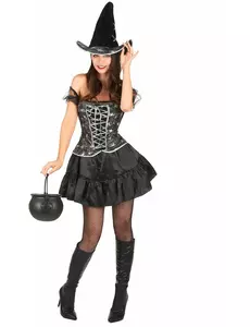 Sexy čarodějnický kostým s korzetem pro ženy Halloween, Velikost: Small
