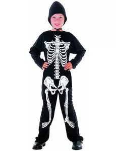 Halloweenský kostým kostlivce pro chlapce, Velikost: 7-9 let (120-130 cm)