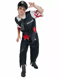 Krvavý zombie policista – kostým pro muže, Velikost: Medium