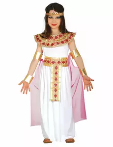 Růžovo-zlatý egyptský kostým pro dívky, Velikost: 10-12 let (142-148 cm)