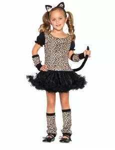 Leopardí kostým pro dívky, Velikost: 10-12 let (134-140 cm)