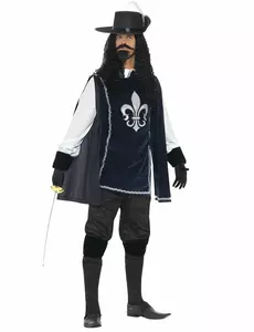 Námořnicky modrý mušketýrský kostým pro muže, Velikost: Large