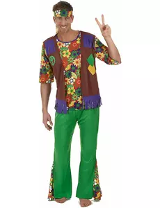 Kostým hippie flower power pro muže, Velikost: Medium