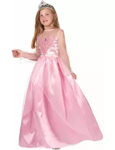 Růžový princeznovský kostým pro dívky, Velikost: 4-6 let (110-120 cm)