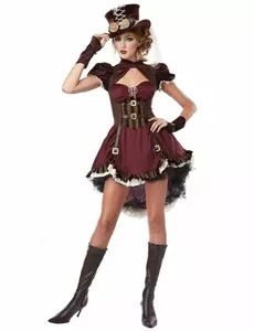 Bordó steampunk kostým pro ženy, Velikost: Medium (40/42)