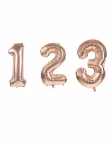Fóliový číselný balónek rose gold 36 cm, Velikost: 2