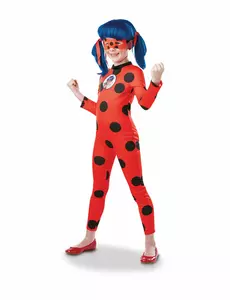 Kostým Miraculous Ladybug a maska pro dívky, Velikost: 5-6 let (110 to 116 cm)