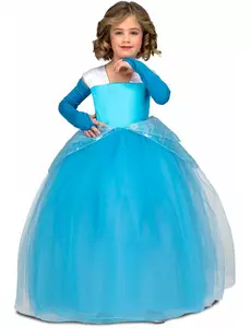 Modrý plesový princeznovský kostým pro dívky, Velikost: 9 let (122 - 134 cm)