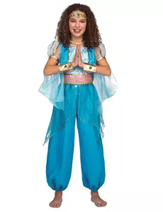 Tyrkysový orientální princeznovský kostým pro dívky, Velikost: 10-12 let (140 - 152 cm)