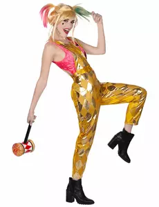 Zlatý overal Harley Quinn Birds of Prey pro ženy, Velikost: X-Small