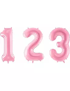 Obří pastelově růžový číselný balónek 86 cm, Velikost: 2