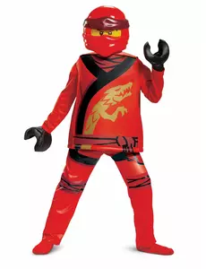 Kai Ninjago deluxe kostým – LEGO děti, Velikost: 5-6 let (109 - 126 cm)