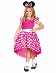 Klasický růžový kostým Minnie pro dívky, Velikost: 3-4 let (97 - 109 cm)