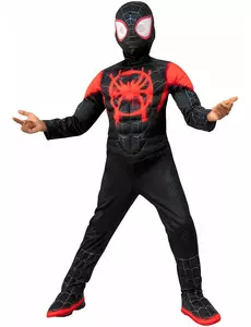 Deluxe kostým Spiderman Miles Morales pro děti, Velikost: 7-8 let (122 to 128 cm)