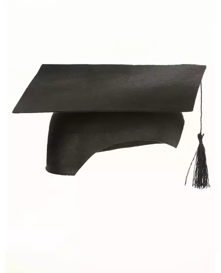 Černá studentská pokrývka hlavy pro dospělé