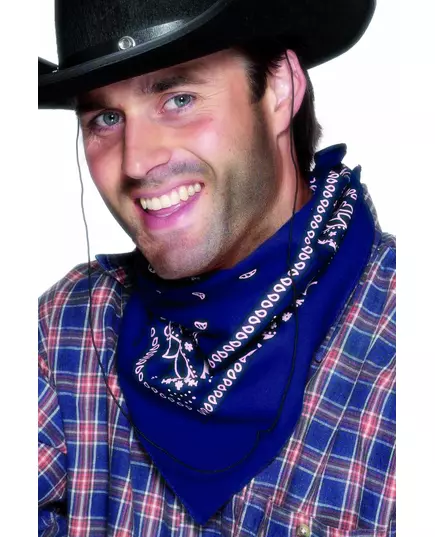 Modrý biker/kovbojský šátek bandana