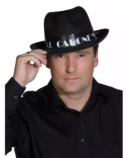 Černý klobouk borsalino Al Capone pro dospělé