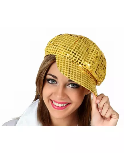 Zlatá flitrovaná disco čepice pro dospělé