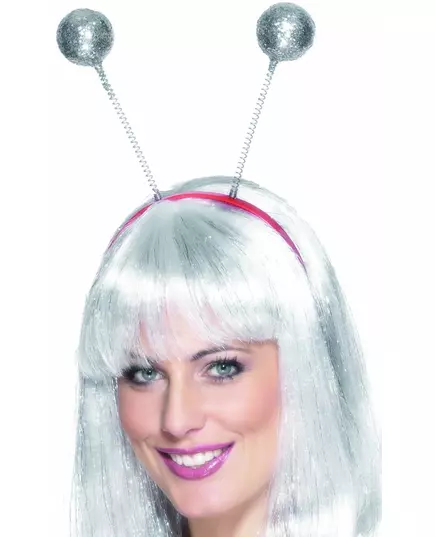 Stříbrná flitrovaná čelenka s koulí pro dospělé