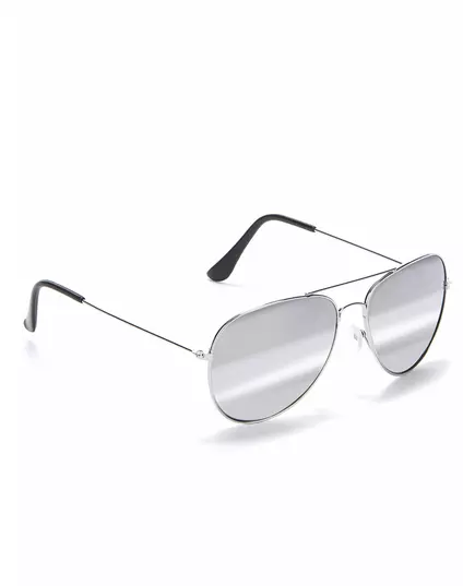 Černé sluneční brýle aviator se stříbrným rámem pro dospělé